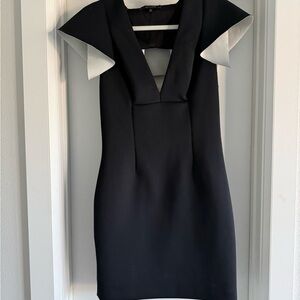 Black & White Scuba Style Mini Dress